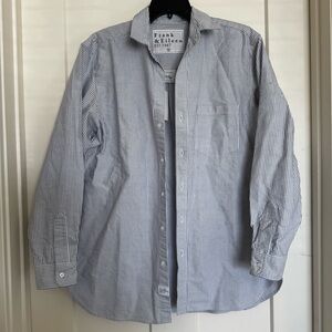 Frank & Eileen Joedy Blue & White Stripe Oxford Cloth Button Down Shirt size M